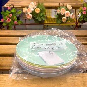 6 piece Ikea Kalas kid safe plates pastel colors spring Easter picnic plates